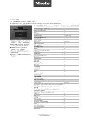Miele H 7870 BMX Product sheet