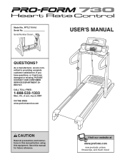 ProForm 730 Treadmill English Manual