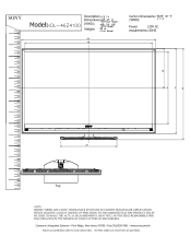 Sony KDL-46Z4100/S Dimensions Diagram