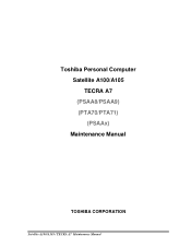 Toshiba A105-S2716 Maintenance Manual
