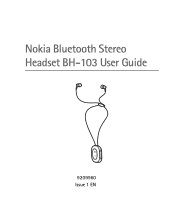 Nokia Bluetooth Stereo Headset BH-103 User Guide