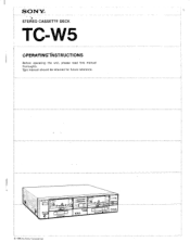Sony TC-W5 Users Guide