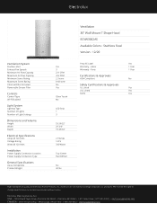 Electrolux ECVW3062AS Product Specifications Sheet English