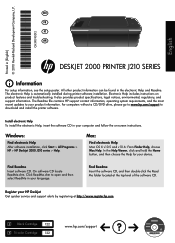 HP Deskjet 2000 Reference Guide