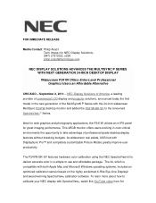 NEC P241W-BK Press Release