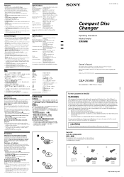 Sony CDX-757MX Operating & Installation Instructions