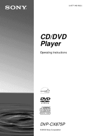 Sony DVP-CX875P Operating Instructions