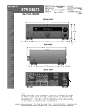 Sony STR-DE875 Dimensions Diagram