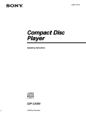 Sony CDP CX355 Primary User Manual