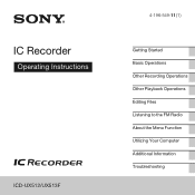 Sony ICD-PX512 Operating Instructions