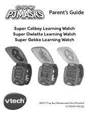 Vtech PJ Masks Super Gekko Learning Watch User Manual