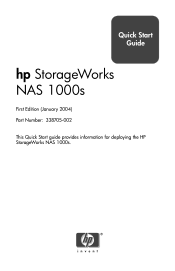 HP StorageWorks 1000s HP StorageWorks NAS 1000s Quick Start Guide