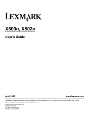 Lexmark X502n User's Guide
