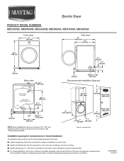 Maytag MED7000AW Dimension Guide