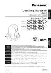 Panasonic AW-UN70 Operating Instructions