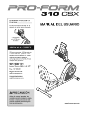 ProForm 310 Csx Bike Spanish Manual