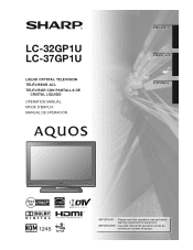 Sharp LC-37GP1U LC-32GP1U | LC-37GP1U Operation Manual