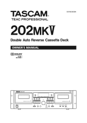 TEAC 202mkV 202mkV Owner's Manual