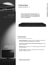 Toshiba SD4200 Printable Spec Sheet