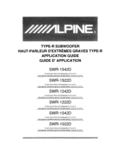Alpine SWR1042 Application Guide