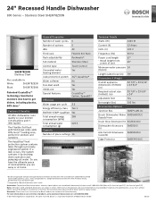 Bosch SHEM78Z55N Product Spec Sheet