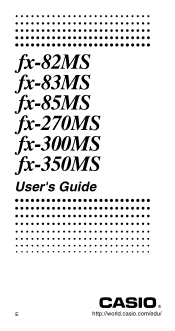 Casio FX300MS User Guide