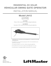 LiftMaster LA412DC LA412DC Owner's Manual