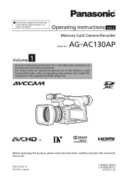 Panasonic AG-AC130A Operating Instructions Basic