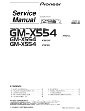 Pioneer GM-X554 Service Manual