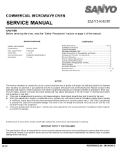 Sanyo EM-V5404SW Service Manual