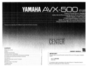 Yamaha AVX-500 Owner's Manual