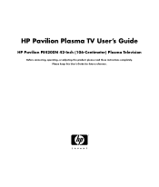 HP PL4200N User's Guide - HP Pavilion Plasma TV