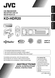 JVC KD HDR20 Instructions