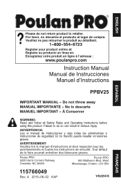 Poulan PPBV25 Owner Manual