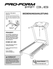 ProForm 3.6 Treadmill German Manual