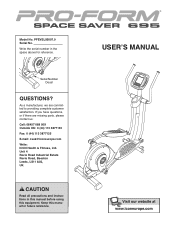 ProForm 695 Instruction Manual