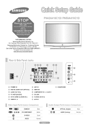 Samsung PN50A410C1D Quick Guide (easy Manual) (ver.1.0) (English)