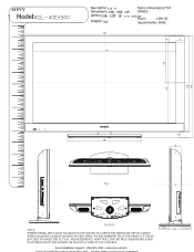 Sony KDL-40EX400 Dimensions Diagram