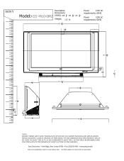 Sony KDS-R60XBR2 Dimensions Diagrams