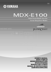 Yamaha MDX-E100 Owner's Manual