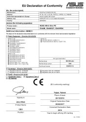 Asus Zen AiO Pro 24 Z240 ASUS EU Declaration of Conformity English