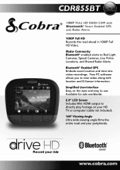 Cobra CDR 855 BT CDR 855 BT Features and Specs