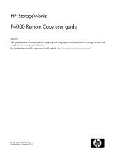 HP StoreVirtual 4335 9.0 HP StorageWorks P4000 Remote Copy User Guide