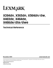 Lexmark Xs463de Technical Reference