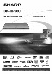 Sharp BD-HP90U BD-HP90U Operation Manual