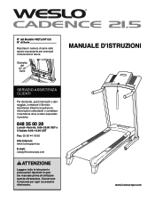 Weslo Cadence 21.5 Treadmill Italian Manual