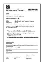 ASRock B560M-HDV/M.2 UKCA Declaration of Conformity