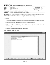 Epson Stylus C80WN Product Support Bulletin(s)