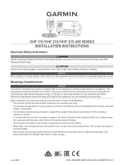 Garmin VHF 215 AIS Installation Instructions