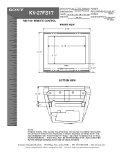 Sony KV-27FS17 Dimensions Diagrams (front & bottom view)